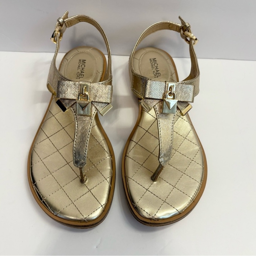 Michael Kors Pale Gold Metallic Sandals